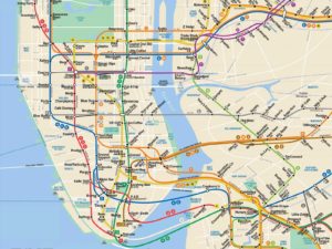 Subway map Lower Manhattan e Brooklyn DUMBO